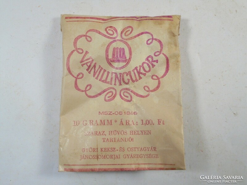 Retro vanillin sugar unopened bag - Győr biscuit and wafer factory John's sorrows from the 1970s