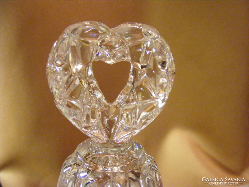 Lead crystal heart bell