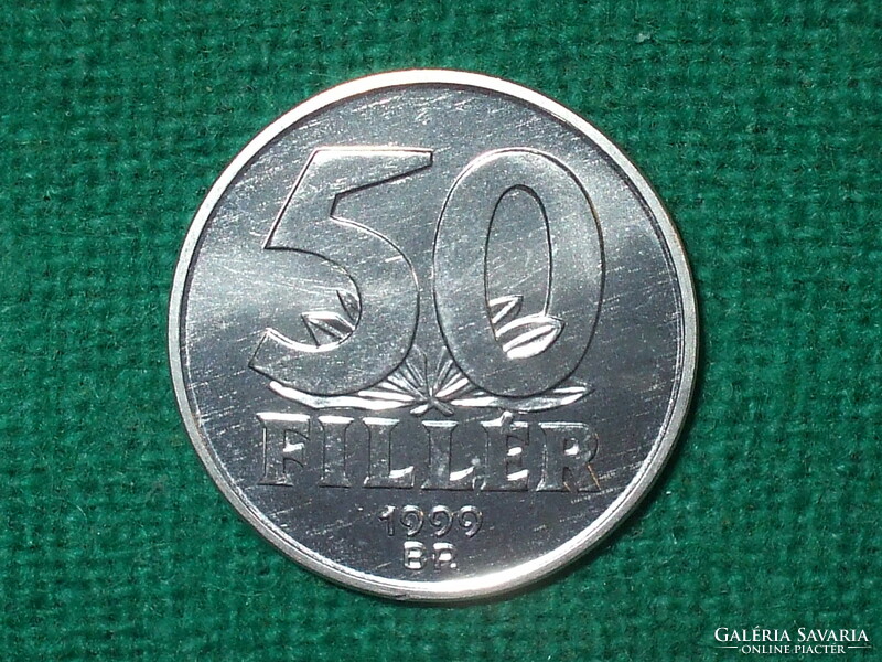50 Filér 1999! Only 7000 pcs. ! It was not in circulation! Greenish!