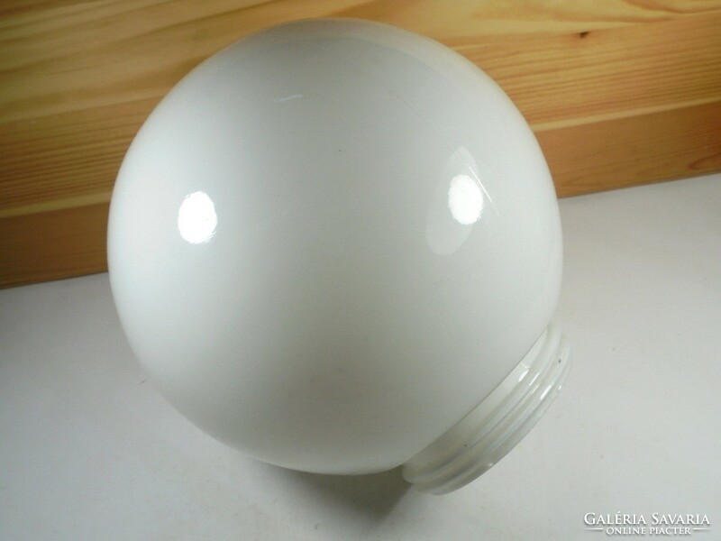 Retro wall lamp white glass shade with screw thread 20 cm diameter approx. From the 1970s