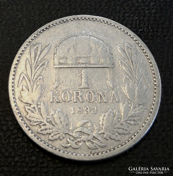 N/009 - 1893-as ezüst Ferenc József 1 koronás