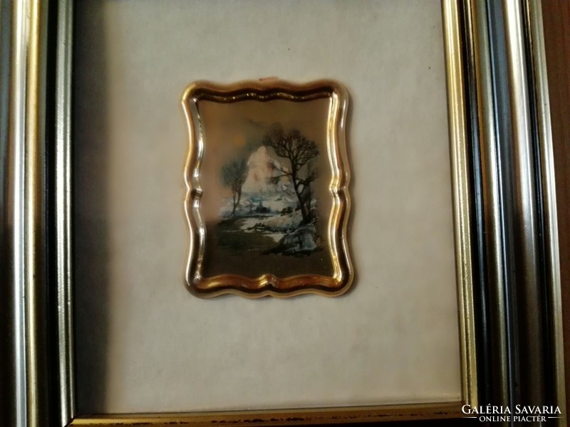Gold foil picture in a wonderful frame...Lithography.