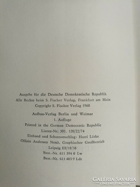 Thomas mann: romane und erzählungen volumes 1-5 1974.