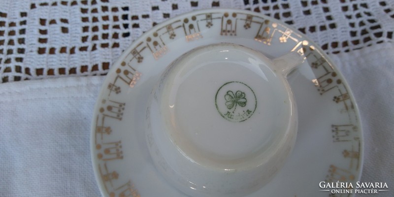 Antik Austria jelzésű porcelán arany díszítésű kávés ,3 db mokkás csésze + csészealj