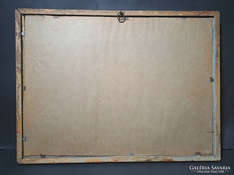 Velencei jelenet, pasztell (méret kerettel 40x54 cm) gondolás - Frigyesi jelzéssel