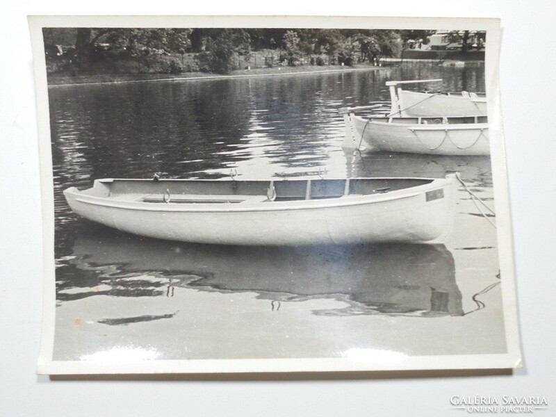 Old photo water harbor lake boat approx. From the 1960s