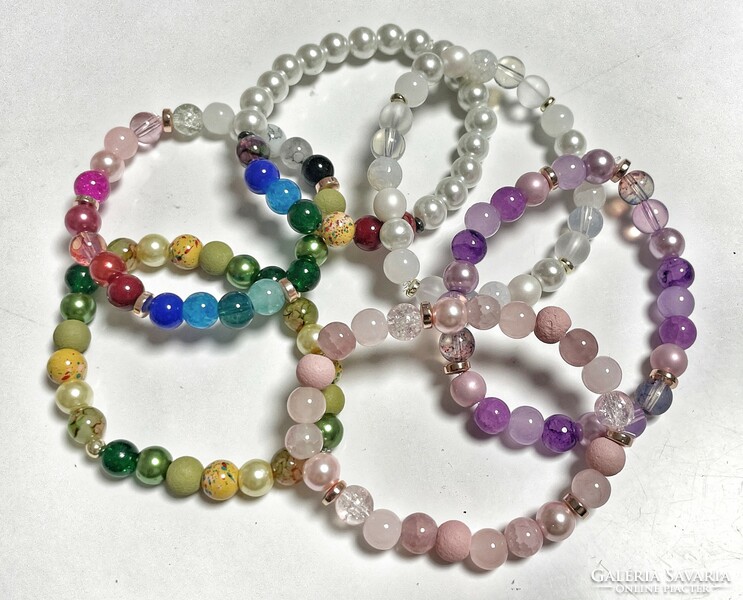 6 Pcs special gradient pearl bracelets