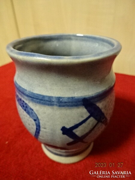 Austrian salt-glazed ceramic vase, height 9 cm. He has! Jokai.