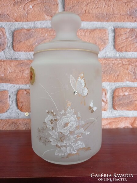 Decorato a mano Italian glass jar