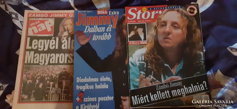 Newspapers related to the death of Jimmy Zámbó (2001)