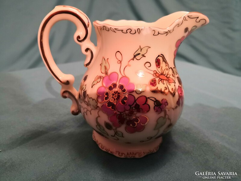 Zsolnay butterfly pattern milk spout for tea set with a little damage