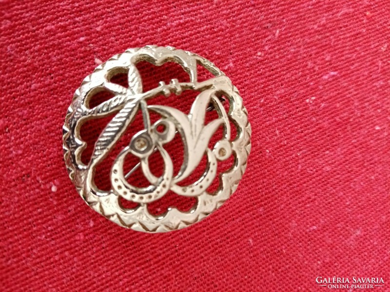Vintage applied art goldsmith handmade brooch pin for sweater, jacket