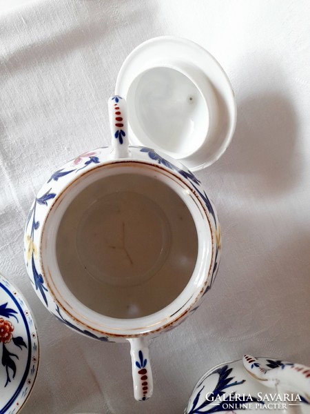 Antik kézzel festett porcelán teás készlet