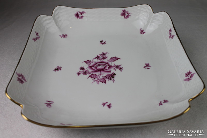 New, never used Herend Nanking bouquet rectangular bowl purple