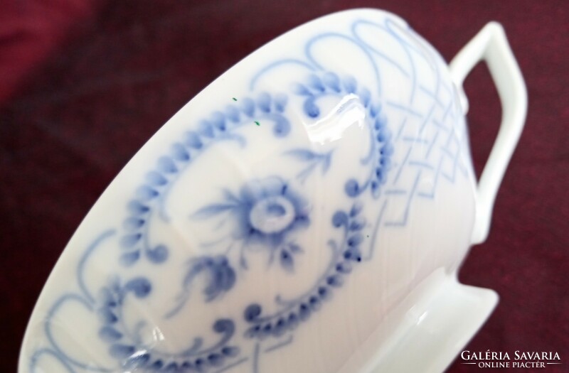 Régi Royal Tettau kék rózsás leveses csésze