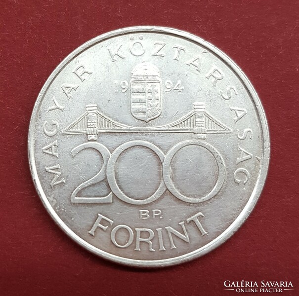 Hungarian silver 200 HUF coin 1994