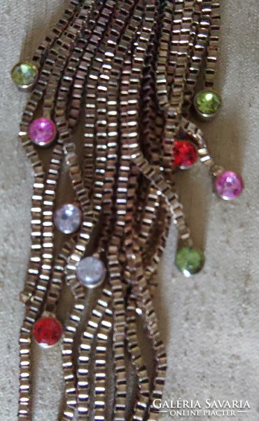 Long rhinestone necklace collars
