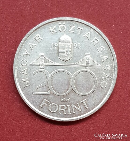 MAGYARORSZÁG EZÜST 200 FORINTOS ÉRME 1993