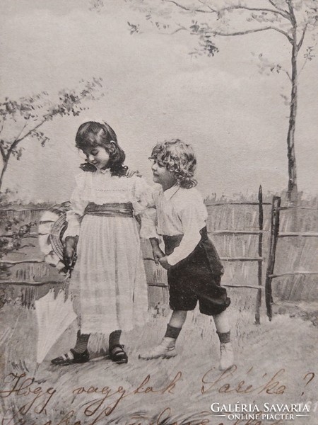 Old postcard 1904 photo postcard for kids