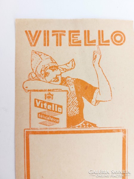 Régi számolócédula Vitello delicatesse