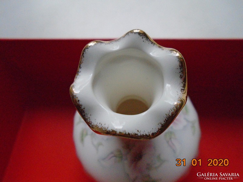 English sheez elegance vintage floral ribbed twisted pipe porcelain bottle with decorative stopper