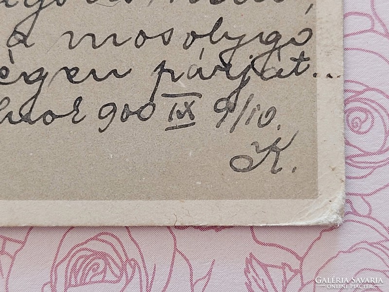 Régi képeslap 1900 levelezőlap tájkép ezüst Hold motívum