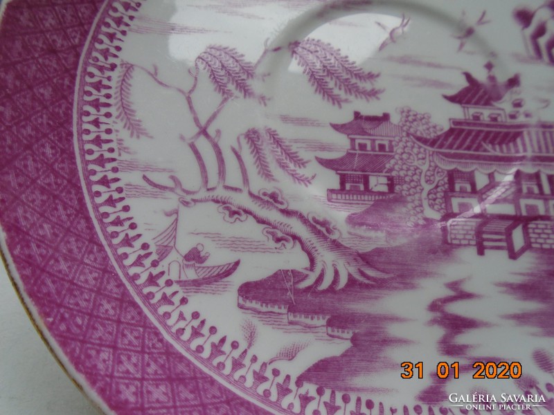 1880 COPELAND Pink Willow Viktoriánus Keleti mintával, jelzett,kézzel számozott tányér