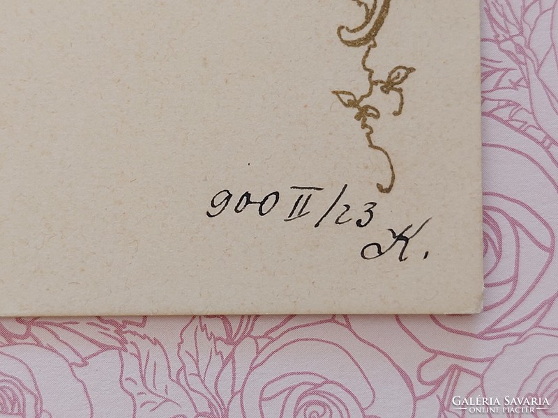 Régi képeslap 1900 levelezőlap rózsa nefelejcs