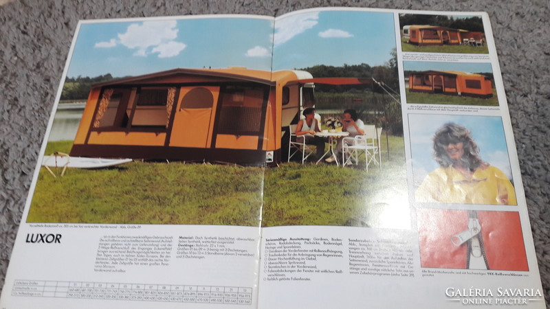10 db camping, sátor, lakókocsi, lakóautó , retro,  szabadidő reklám prospektus, katalógus