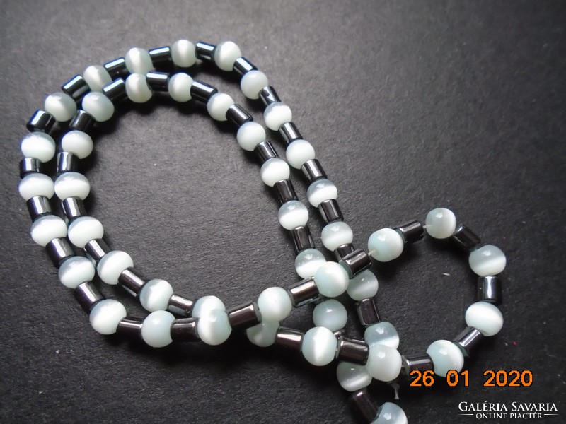 Old necklace made of mineral and metallic beads