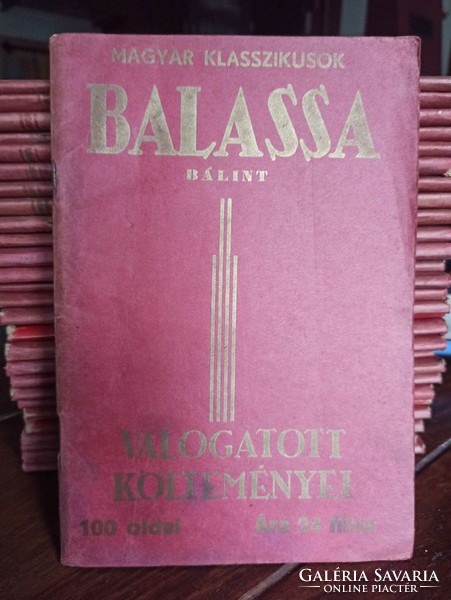 Balassa Bálint Válogatótt költeményei Magyar klasszikusok Bp. 96 oldal