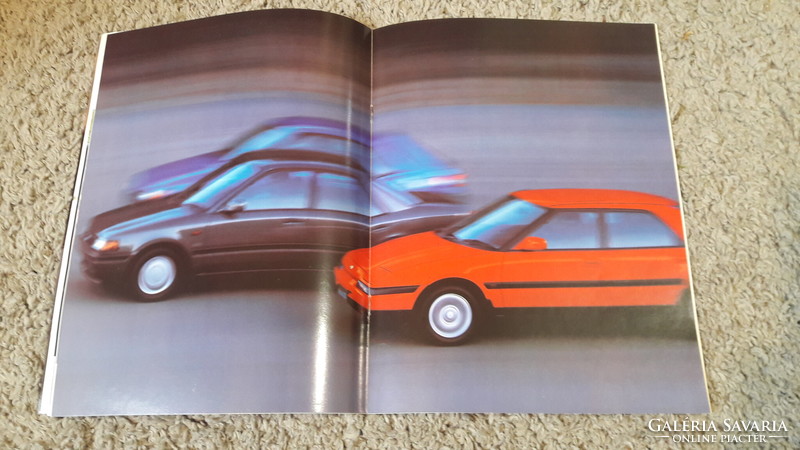 Mazda 323 model, brochure, catalog, retro advertisement, old timer, Japan car,