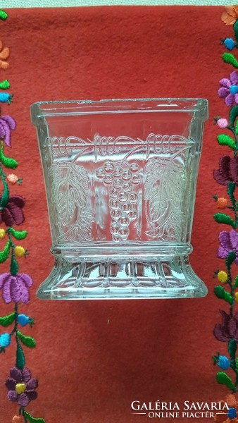 Genuine antique embossed, etched glass vase.