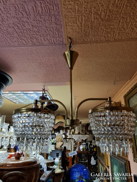 Refurbished old Czechoslovak crystal chandelier