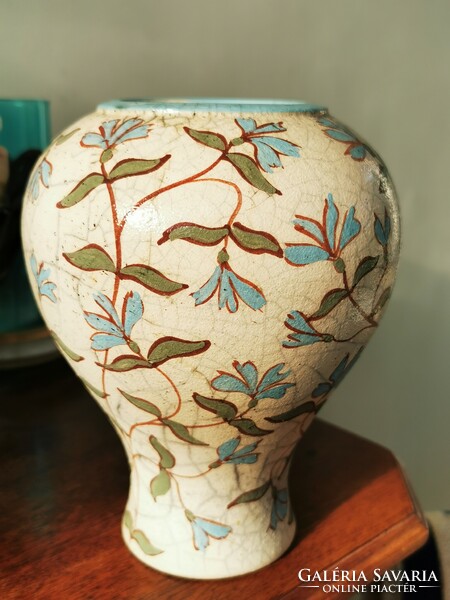 Old floral ceramic vase