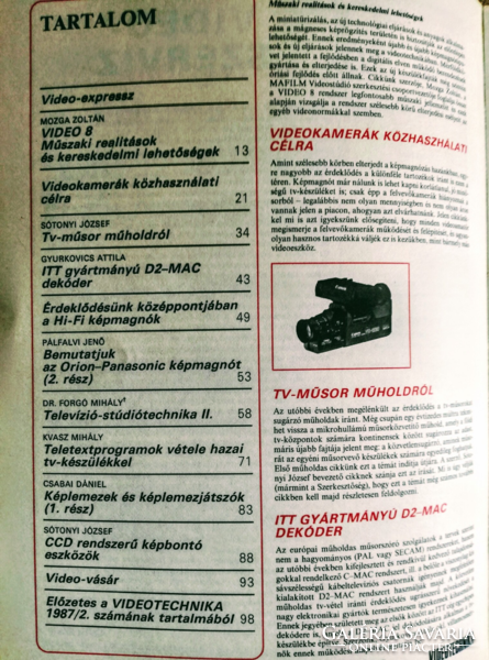 Videotechnika Magazin 1987-ből megvásárlásra.