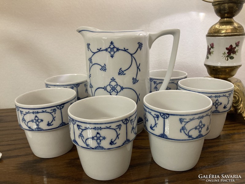 Blue straw flower ndk porcelain drink set