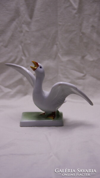 Herend porcelain goose, goose, flawless, marked