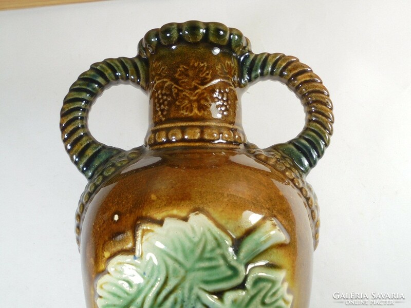 Retro régi mázas kerámia váza 24 cm magas