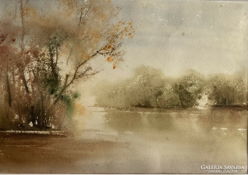 Noble tibor-autumn waterfront watercolor