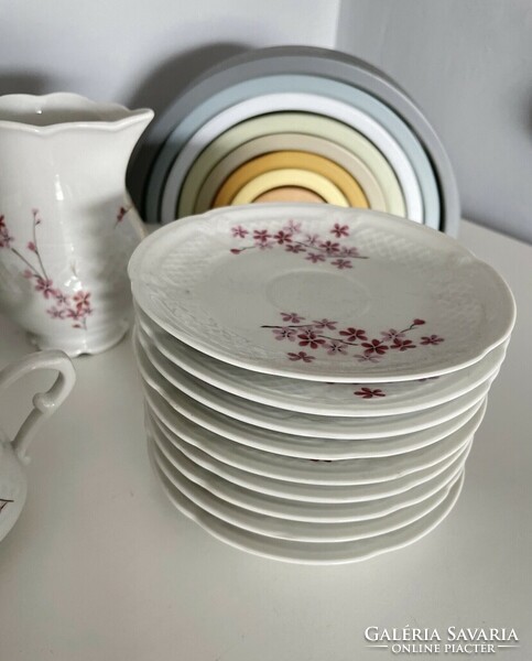 Berry haute porcelaine vreation l.Louriux old coffee set with flower pattern