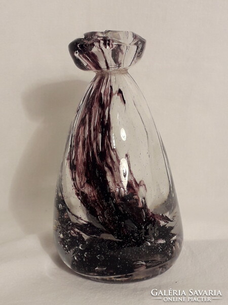 JAS soufflé jelzett kis vastagfalú egyedi üveg váza vagy parfümös