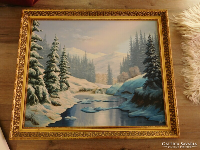 Large painting Vladimir Najgyanov winter landscape