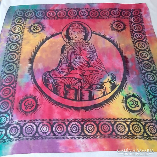 Indian shawl, Buddha pattern, batik, gradient (large)