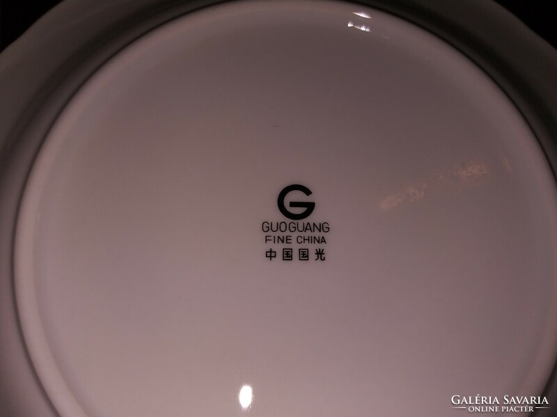 GUOGUANG kínai porcelán virágos süteményes tányér 17,5 cm