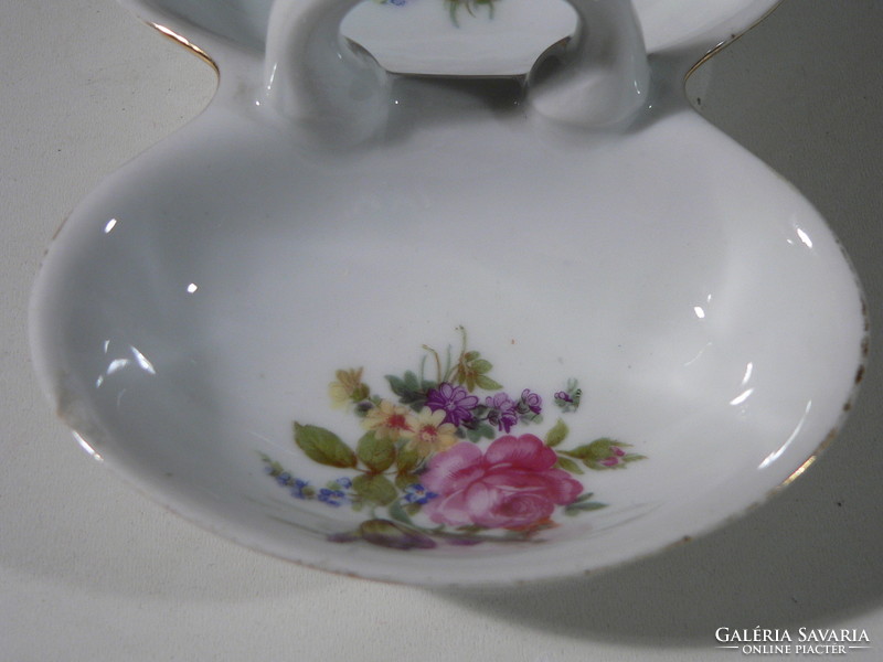 Német porcelán fűszertartó/ sótartó, virágmintás dekorral olcsón eladó