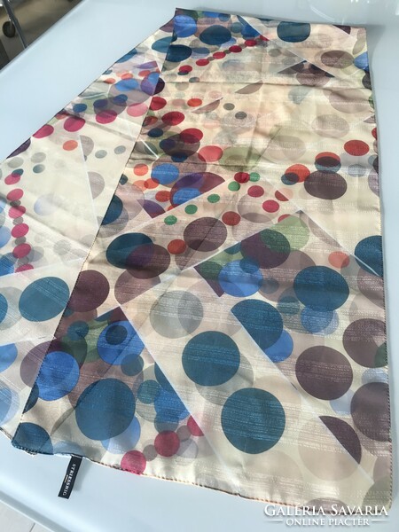 Vintage striessnig Austrian scarf with colorful dots, 160x34 cm