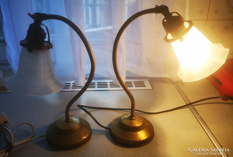 2 db Asztali lámpa vagy Falikar íróasztal làmpa éjjeli Szecessziós stílusú Antik Réz làmpa,Art Deco