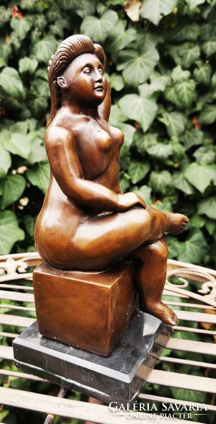Plus size female nude - bronze statue
