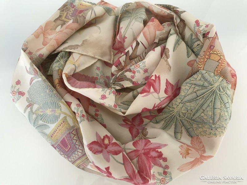 Olasz selyemsál egzotikus mintával, Admont márka, 140 x 37 cm
